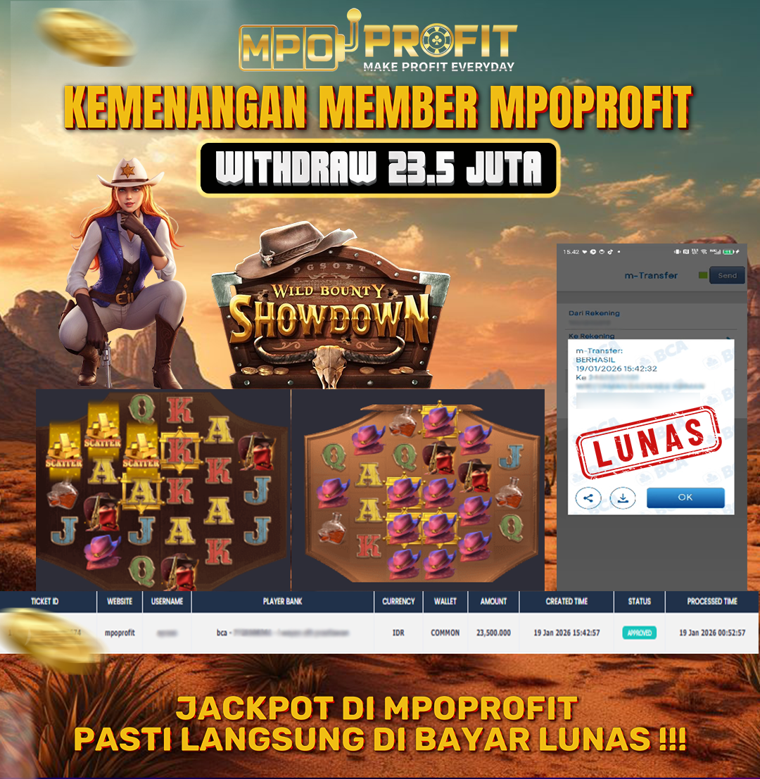 MPOPROFIT JACKPOT SLOT PGSOFT! KEMENANGAN MURNI DI (WILD BOUNTY SHOWDON TOTAL RP. 23.500.000,- LUNAS)